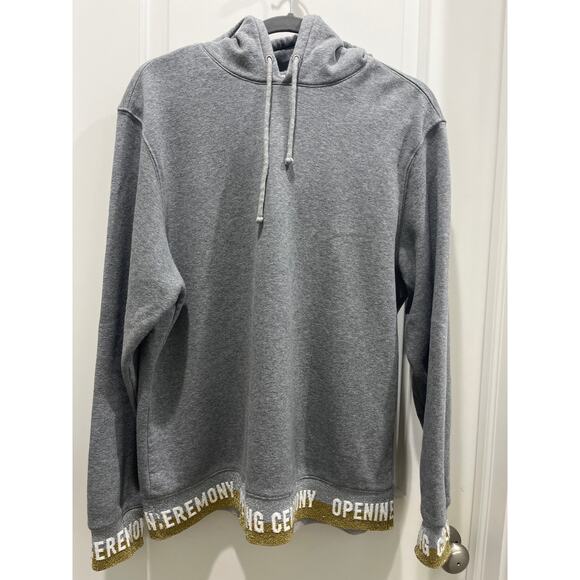 Opening Ceremony Gray Metallic Logo Sweatshirt Sz M - Picture 1 of 6